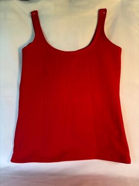 BRIGHT CHERRY RED SCOOP NECK TANK TOP WOMEN
